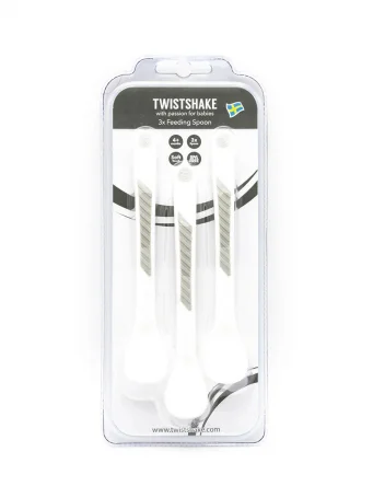Ложки для кормления Twistshake (Feeding Spoon) в наборе из 3 шт. Белый (White). Возраст 4+m.