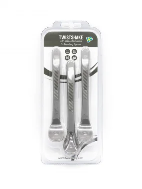 Ложки для кормления Twistshake (Feeding Spoon) в наборе из 3 шт. Пастельный серый (Pastel Grey). Возраст 4+m.