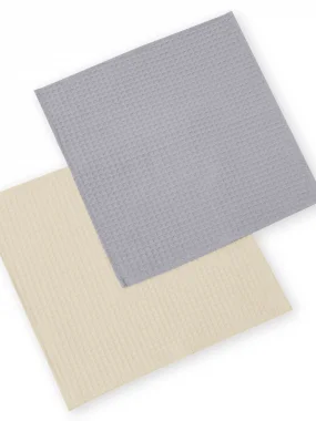 Комплект вафельных салфеток для кормления, Ваниль+Серый