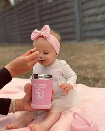 Контейнер-термос Twistshake для еды (Insulated Food Container) 350 мл. Пастельный розовый (Pastel Pink).