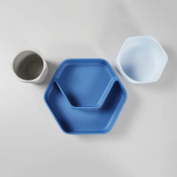 Набор посуды из силикона Heorshe из 3х предметов, Синяя