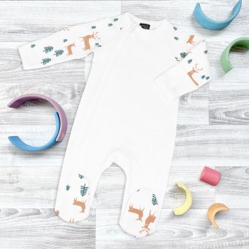 Комбинезон Mjölk Sleep and Play Олени в лесу, с рукавом реглан