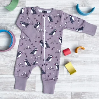 Утеплённый комбинезон с открытой ножкой Mjölk Sleep and Play Птички
