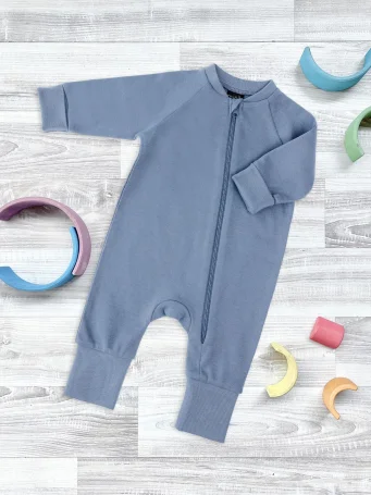 Комбинезон на манжетах Mjölk Sleep and Play Blue Shadow, с рукавом реглан