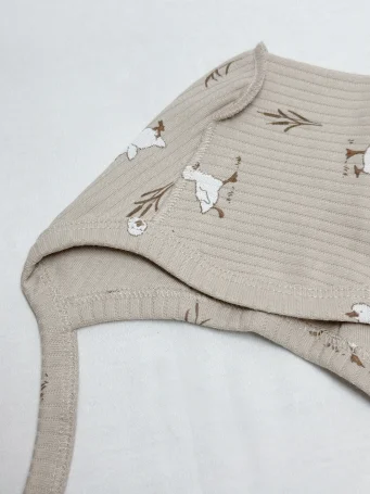 Чепчик швы наружу Рубчик RinaAmari Утята, Светлый кофе