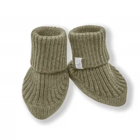 Пинетки вязаные Woolly, Светлый хаки