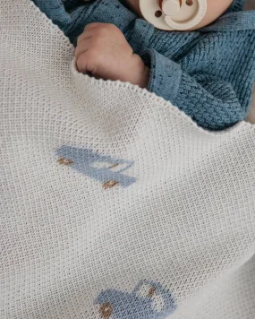 Плед вязаный Loomknits с машинками, Кремовый