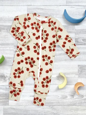 Комбинезон Mjölk Sleep and Play Cherry Tomatoes, на манжетах