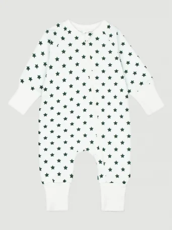 Комбинезон на манжетах Mjölk Sleep and Play Green Stars, с рукавом реглан