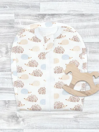 Пелёнка-кокон Mjölk Ёжики на экрю