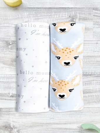 Сет из 2х пелёнок Mjölk Оленята NEW/Hello Mommy