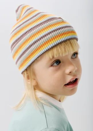 Шапка вязаная в полоску, Мультиколор