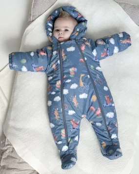 Демисезонный комбинезон Tot, Лесные зверята, синий