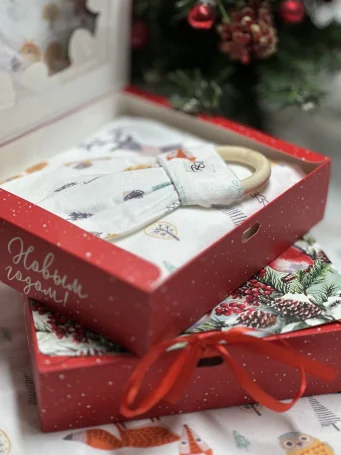 Фланелевая пелёнка RinaAmari Новогодняя Сказка& Ушки-шуршалки