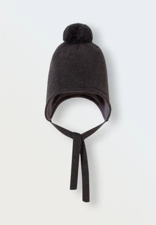 Зимний комплект шапка с манишкой, Графит