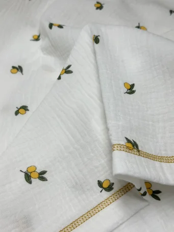 Муслиновая пеленка Лимончики 90*130 (+/-5 см)