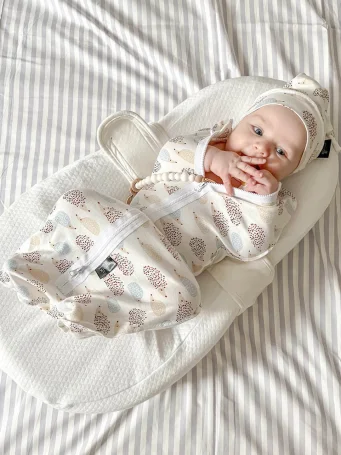 Пелёнка-кокон Mjölk Ёжики на экрю