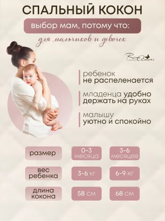 Утепленный пеленальный кокон RinaAmari Черный