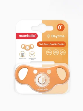 Пустышка Mombella Коала, дневная, 0-6 месяцев, силиконовая, оранжевая.