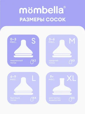 Соска Mombella для бутылочки Classic, размер S, силиконовая.