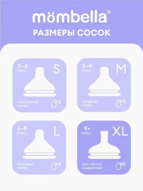 Соска Mombella для бутылочки Classic, размер XL, силиконовая.