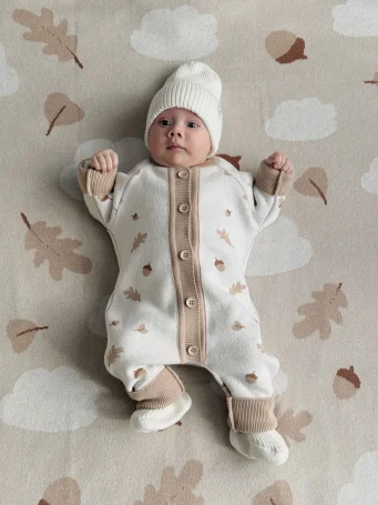 Мягкий вязаный плед Simple, Жёлуди