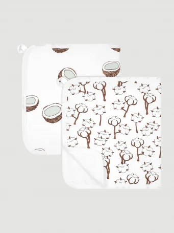 Сет из 2х муслиновых салфеток для кормления Mjölk Хлопок/Кокосы
