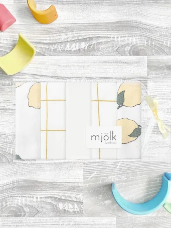 Набор платочков слюнявчиков Mjölk Лимоны