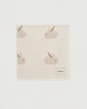 Плед вязаный Animal Rabbits, Кремовый