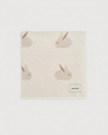 Плед вязаный Animal Rabbits, Кремовый