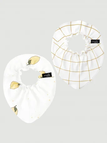 Сет из 2х нагрудников Mjölk Mini Лимоны/Клетка