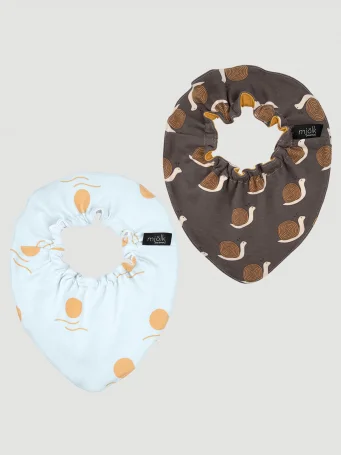 Сет из 2х нагрудников Mjölk Mini Новый день/Улитки