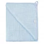 Муслиновая пеленка-полотенце с уголком голубой