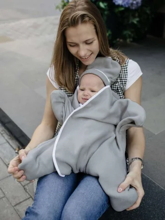 Конверт-Звездочка "Зайка серенький", флис