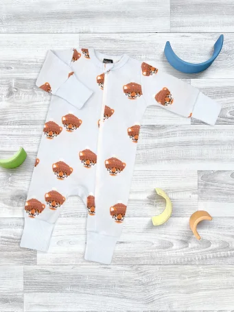 Утеплённый комбинезон с открытой ножкой Mjölk Sleep and Play Тигрята