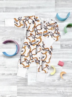 Утеплённый комбинезон с открытой ножкой Mjölk Sleep and Play Ракеты 