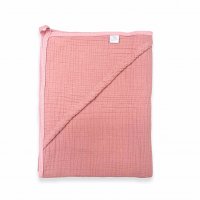 Муслиновая пеленка-полотенце с уголком коралл