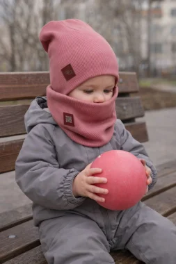 Шапка-снуд детская 2-х слойная Зефир