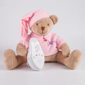 Игрушка с белым и розовым шумом Drema BabyDou Мишка розовый