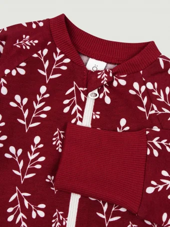 Комбинезон на манжетах Mjölk Sleep and Play Снежные веточки, с рукавом реглан