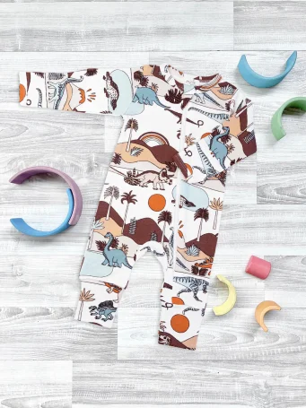 Комбинезон Mjölk Sleep and Play Dinoworld, на манжетах