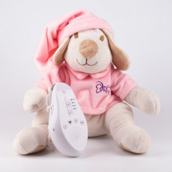 Игрушка для новорожденного с белым и розовым шумом Drema BabyDou Собачка розовая