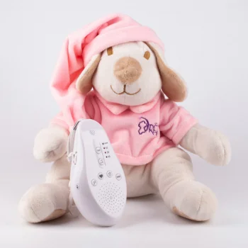 Игрушка для новорожденного с белым и розовым шумом Drema BabyDou Собачка розовая