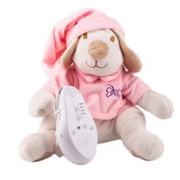 Игрушка для новорожденного с белым и розовым шумом Drema BabyDou Собачка розовая