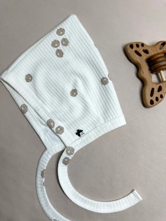 Чепчик Гномик Рубчик Лапки RinaAmari, Экрю