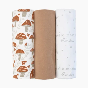 Сет из 3х пелёнок Mjölk Mushrooms/Camel/Hello Mommy