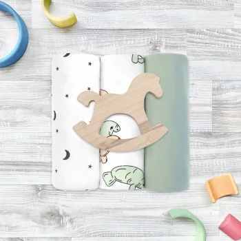 Сет из 3х пелёнок Mjölk Ламантины/Magic Mint/Ночное небо