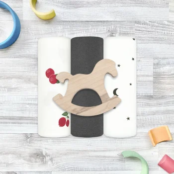 Сет из 3х пелёнок Mjölk Брусника/Steel Grey/Ночное Небо