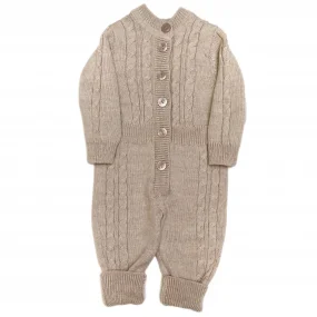 Комбинезон мерино Двойные косы, Беж меланж