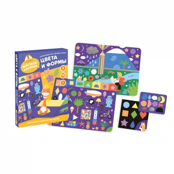 Набор Abumba для игры и обучения «Цвета и формы» (карты, стикеры, книжка).